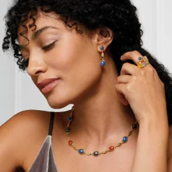 The Met Store Ancient Gems Multistone Statement Necklace and Triple-Drop Lapis Earrings Set