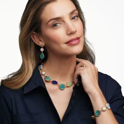 The Met Store Ancient Mixed Motifs Glass Statement Necklace