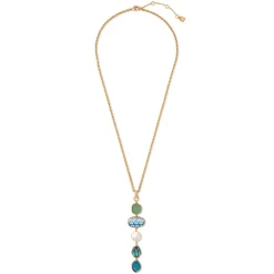 The Met Store Ancient Mixed Motifs Glass Pendant Drop Necklace