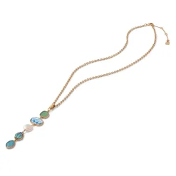 The Met Store Ancient Mixed Motifs Glass Pendant Drop Necklace