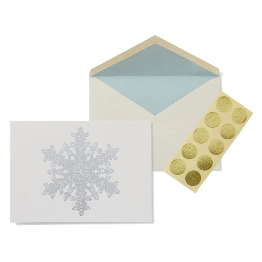 The Met Store Bentley: Snow Crystal Fine Holiday Cards with Lined Envelopes and Foil Seals