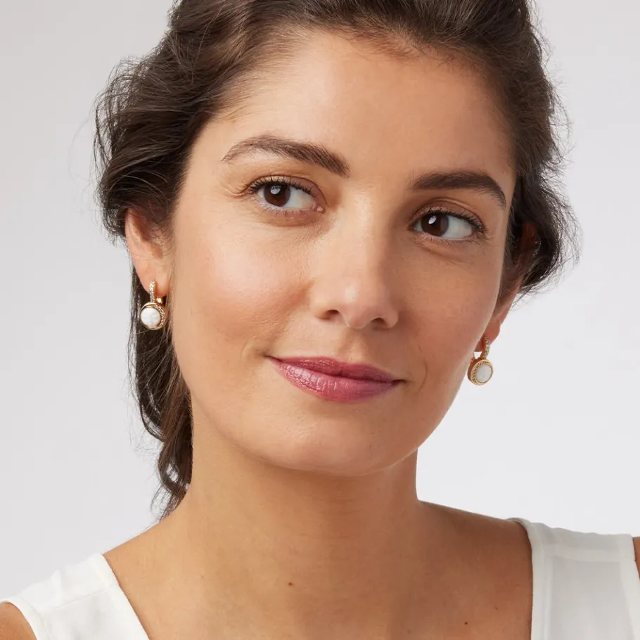The Met Store Celestial Symbols Carved Mother-of-Pearl Coin Hoop Earrings