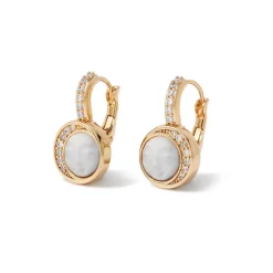 The Met Store Celestial Symbols Carved Mother-of-Pearl Coin Hoop Earrings