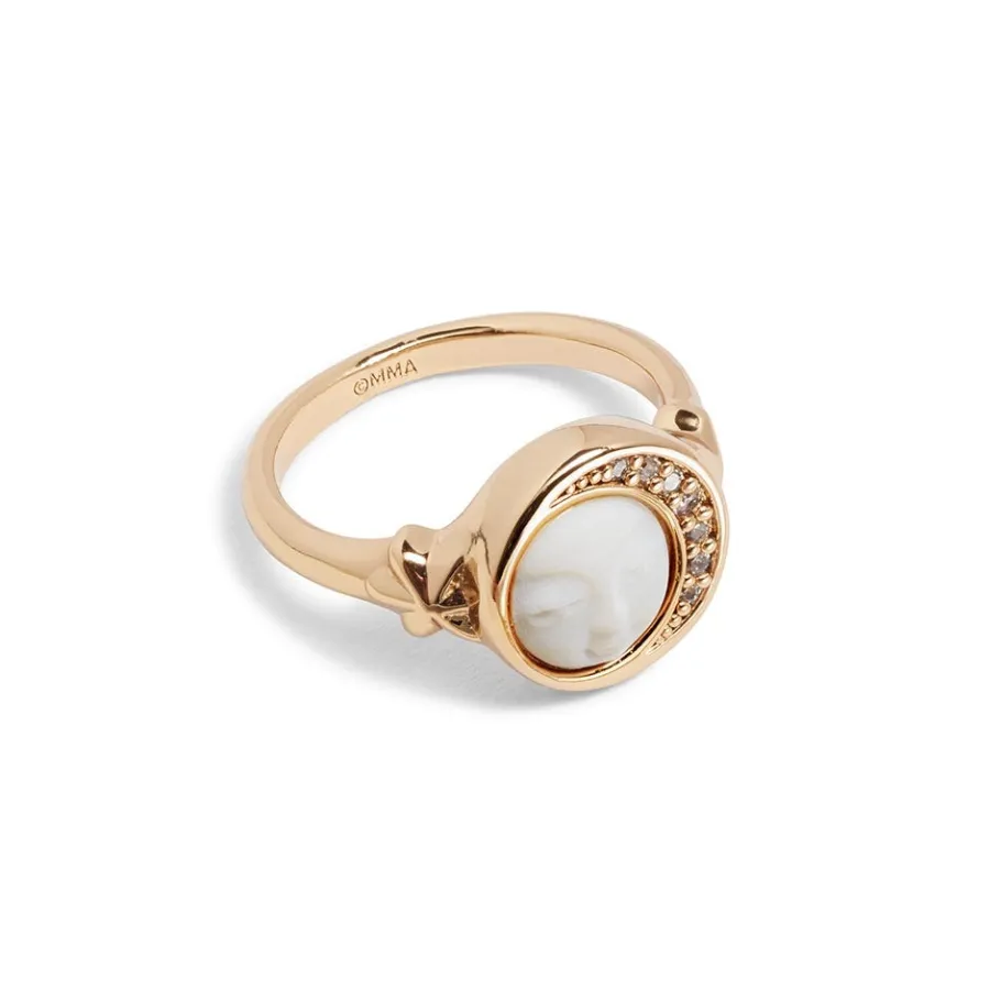 The Met Store Celestial Symbols Carved Mother-of-Pearl Signet Ring
