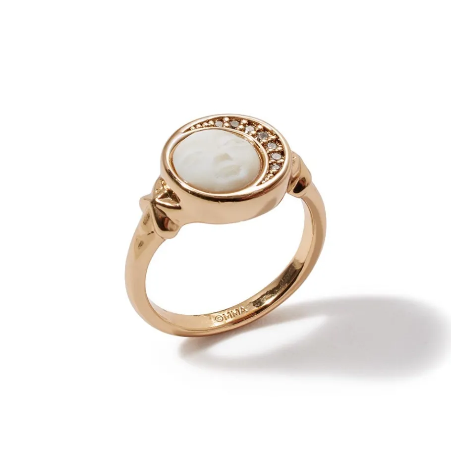 The Met Store Celestial Symbols Carved Mother-of-Pearl Signet Ring