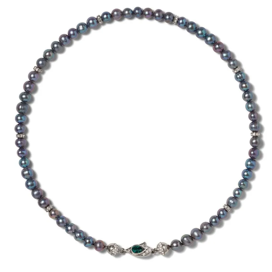 The Met Store Chelsea Peacock Pearl Necklace and Drop Earrings Set