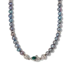 The Met Store Chelsea Peacock Pearl Necklace and Drop Earrings Set