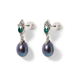 The Met Store Chelsea Peacock Pearl Necklace and Drop Earrings Set