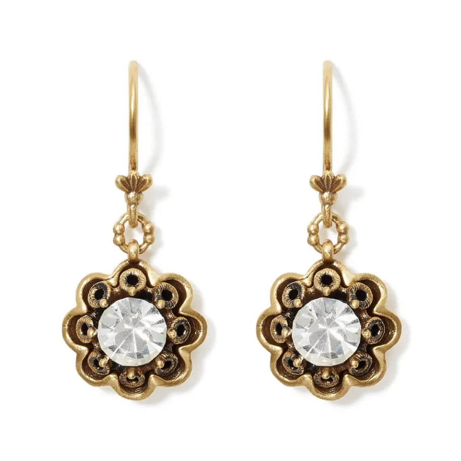 The Met Store Crystal Rosette Drop Earrings