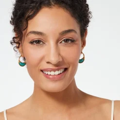 The Met Store Cypriot Jade Crescent Hoop Earrings