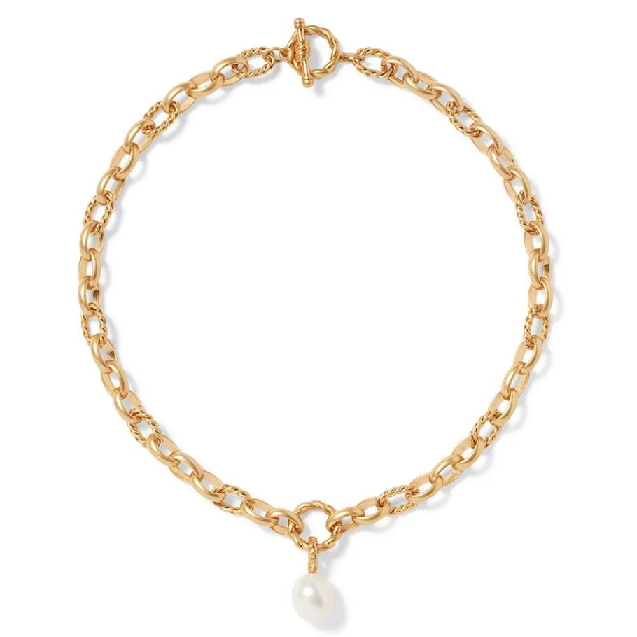 The Met Store Cypriot Twist Pearl Chain Pendant Necklace and Triple-Hoop Earrings Set