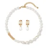 The Met Store Cypriot Twist Pearl Necklace and Triple-Hoop Earrings Set