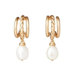 The Met Store Cypriot Twist Pearl Necklace and Triple-Hoop Earrings Set