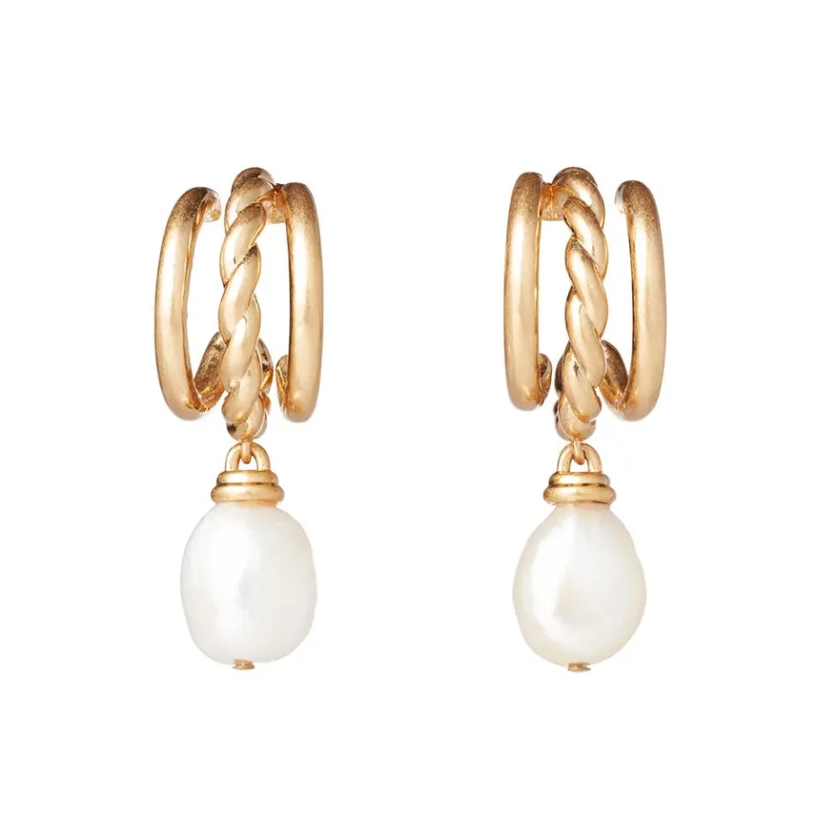 The Met Store Cypriot Twist Pearl Necklace and Triple-Hoop Earrings Set