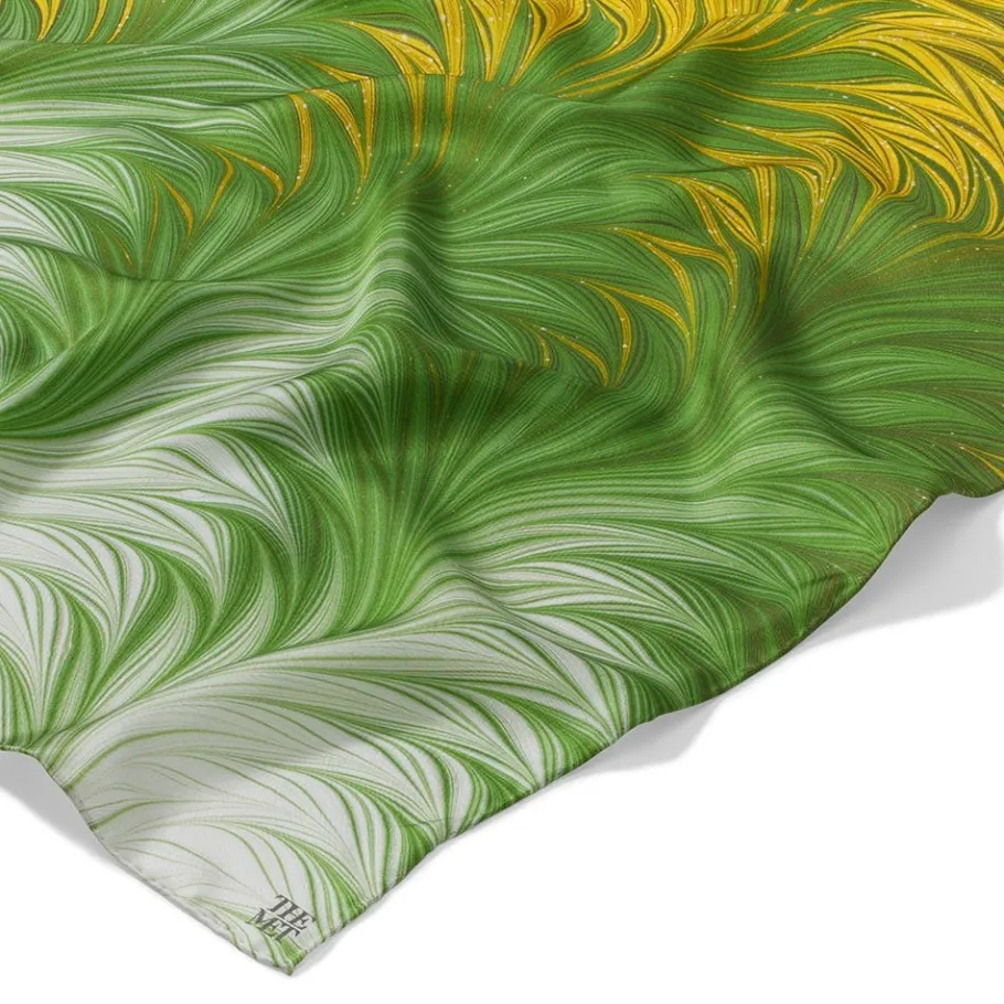 The Met Store Daisy Garden Marbled Paper Oblong Silk Scarf