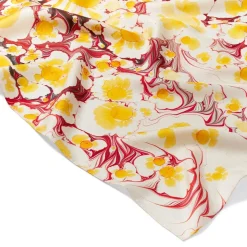 The Met Store Daisy Garden Marbled Paper Oblong Silk Scarf