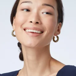 The Met Store Egyptian Feather Hoop Earrings