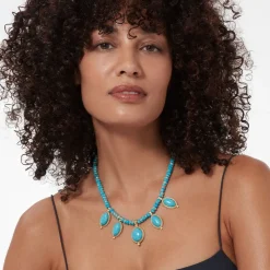 The Met Store Egyptian Hathor Turquoise Multi-Drop Necklace