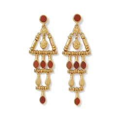 The Met Store Egyptian Nefer Amulet Red Jasper Chandelier Earrings