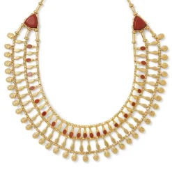 The Met Store Egyptian Nefer Amulet Red Jasper Collar Necklace