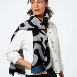 The Met Store Egyptian Swirled Glass Unisex Oblong Jacquard Scarf