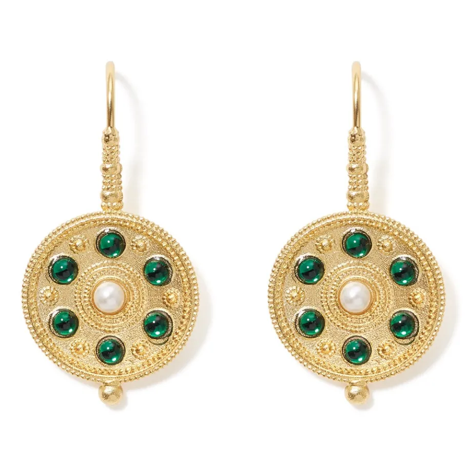 The Met Store Embellished Disc Drop Earrings