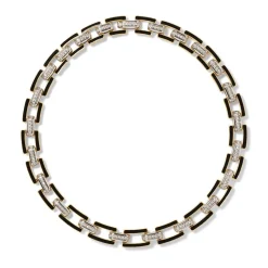 The Met Store European Buckle Enamel Collar Necklace and Drop Earrings Set
