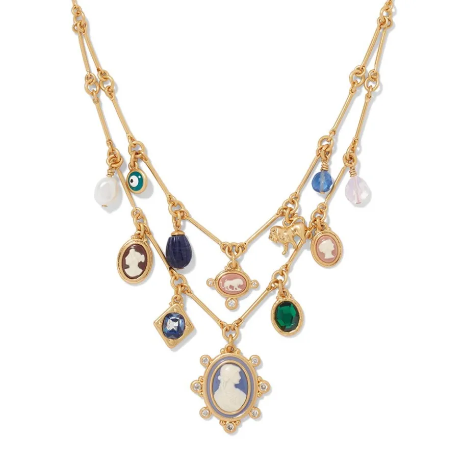 The Met Store European Cameo Charm Necklace and Drop Earrings Set