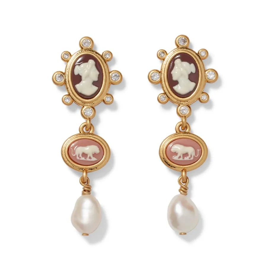 The Met Store European Cameo Charm Necklace and Drop Earrings Set