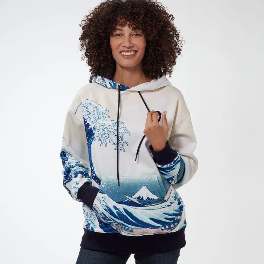 The Met Store Hokusai Great Wave All-Over Print Unisex Hoodie