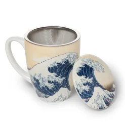 The Met Store Hokusai Great Wave Covered Mug with Tea Infuser