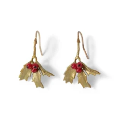The Met Store Holly Berry Jade Drop Earrings