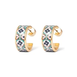 The Met Store Iznik Cintamani Enamel Hoop Earrings