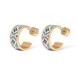 The Met Store Iznik Cintamani Enamel Hoop Earrings