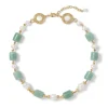The Met Store Karavas Gems Large-Bead Aventurine and Pearl Necklace