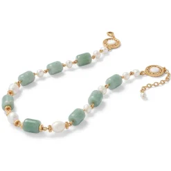 The Met Store Karavas Gems Large-Bead Aventurine and Pearl Necklace