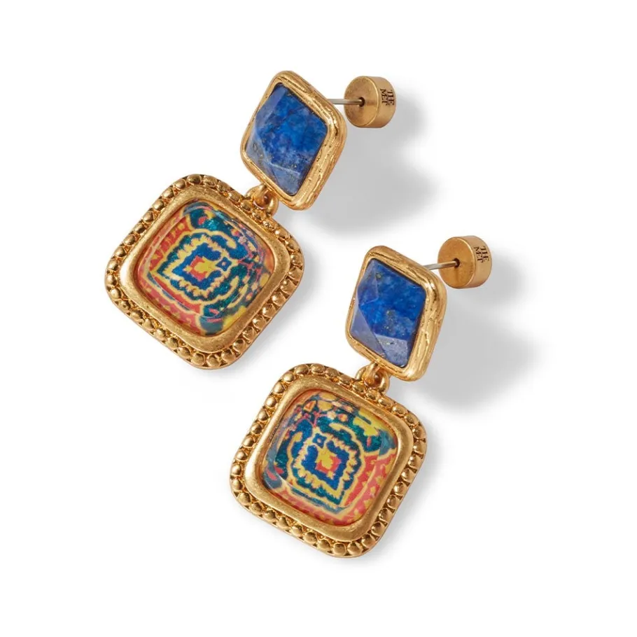 The Met Store Kashan Carpet Square Drop Earrings