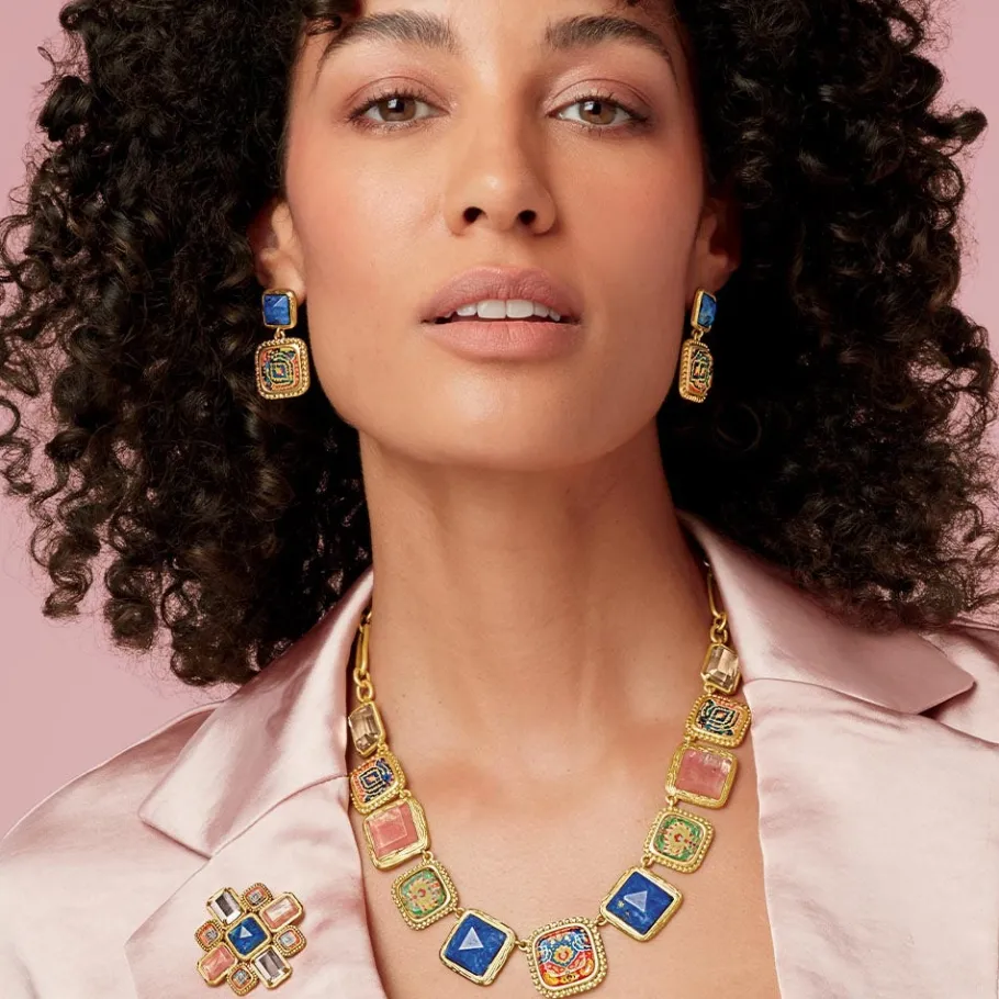 The Met Store Kashan Carpet Square Drop Earrings