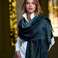 The Met Store Louis C. Tiffany Peacock Feather Wool-Blend Shawl