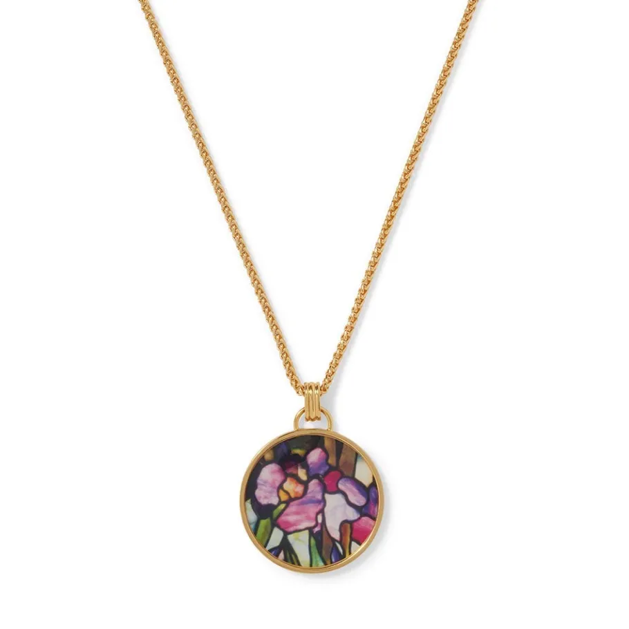 The Met Store Magnolias and Irises Enamel Pendant Necklace