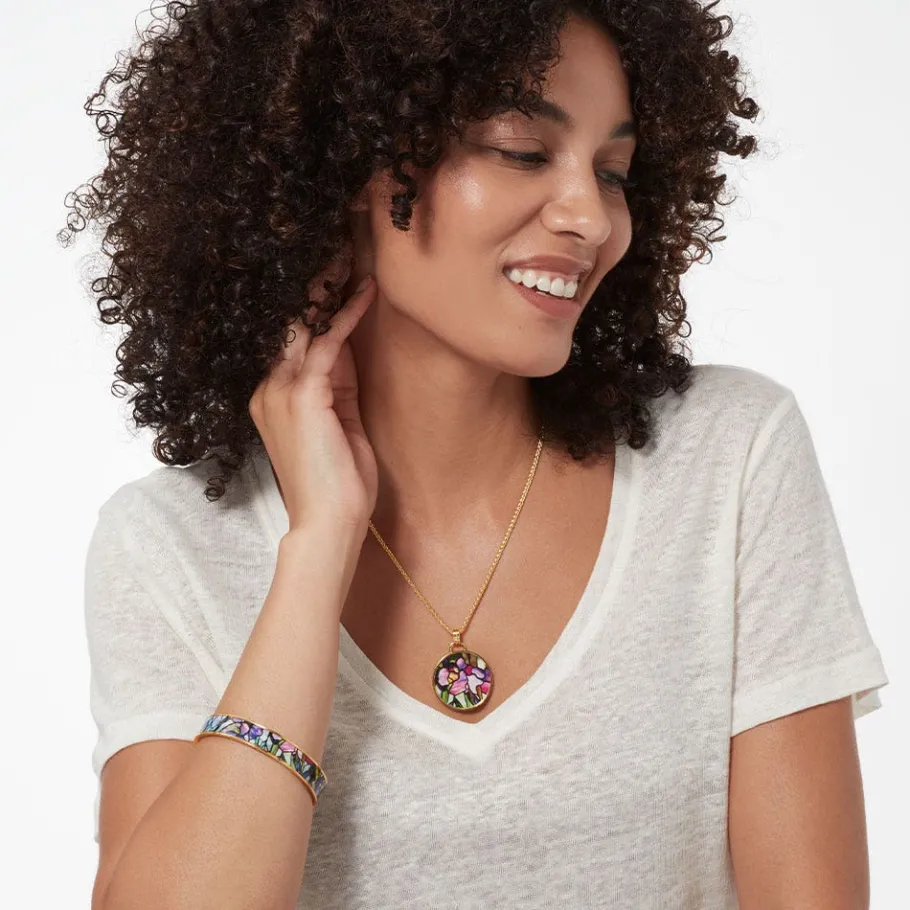 The Met Store Magnolias and Irises Enamel Pendant Necklace