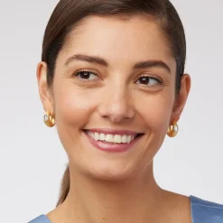 The Met Store Medieval Stone Hoop Earrings