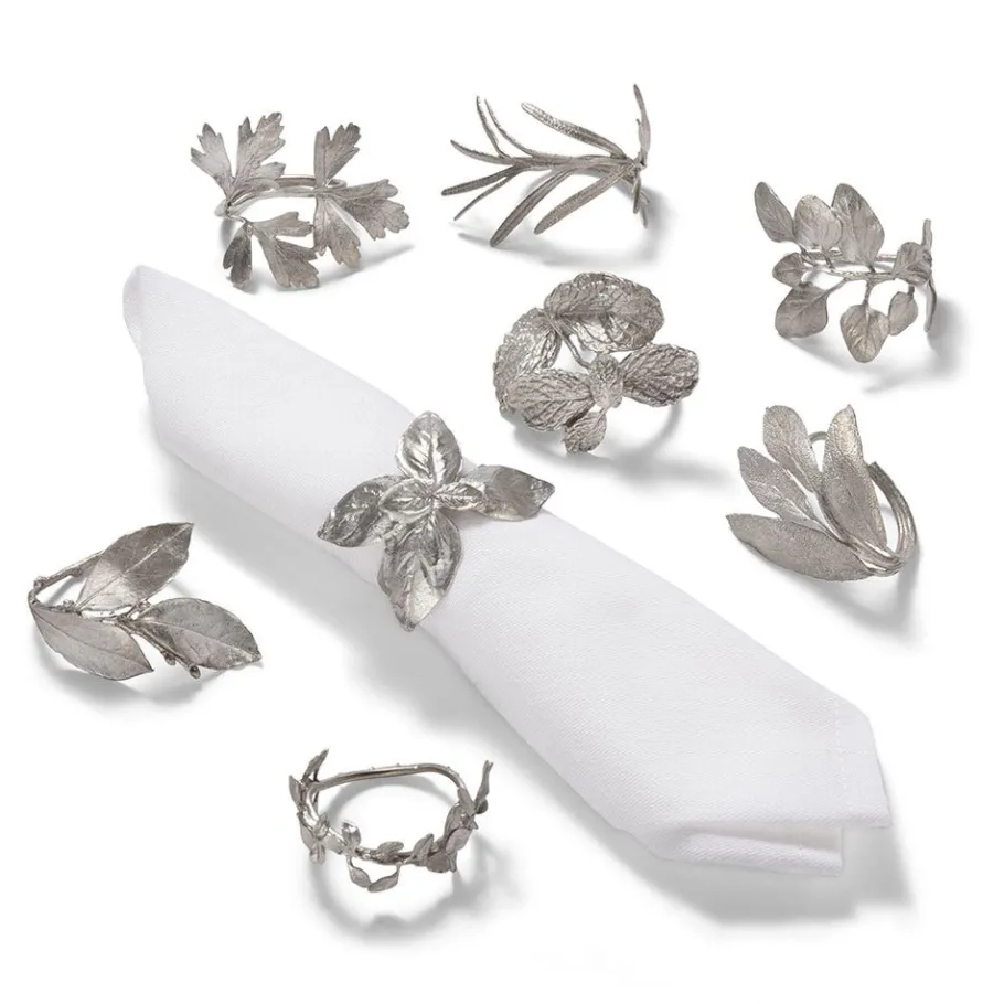 The Met Store Mixed Herb Napkin Ring Set