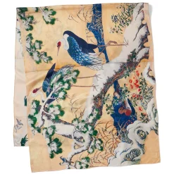 The Met Store Momoyama Cranes and Flowers Oversize Silk Shawl