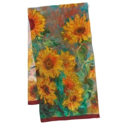 The Met Store Monet Sunflowers Oblong Silk Scarf