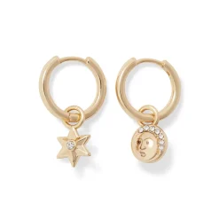 The Met Store Moon and Star Hoop Earrings