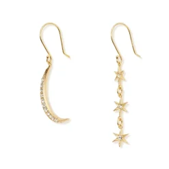 The Met Store Moon and Stars Drop Earrings