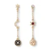 The Met Store Moonface and Crescent Drop Earrings