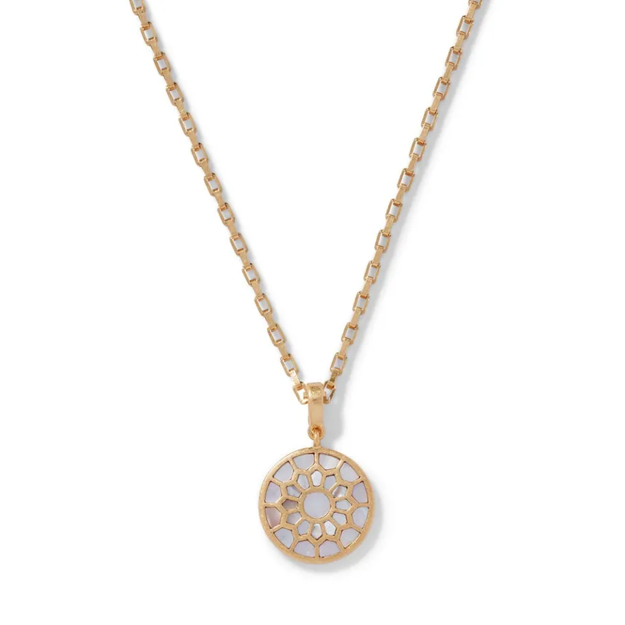 The Met Store Mother-of-Pearl Mosaic T-Bar Pendant Necklace