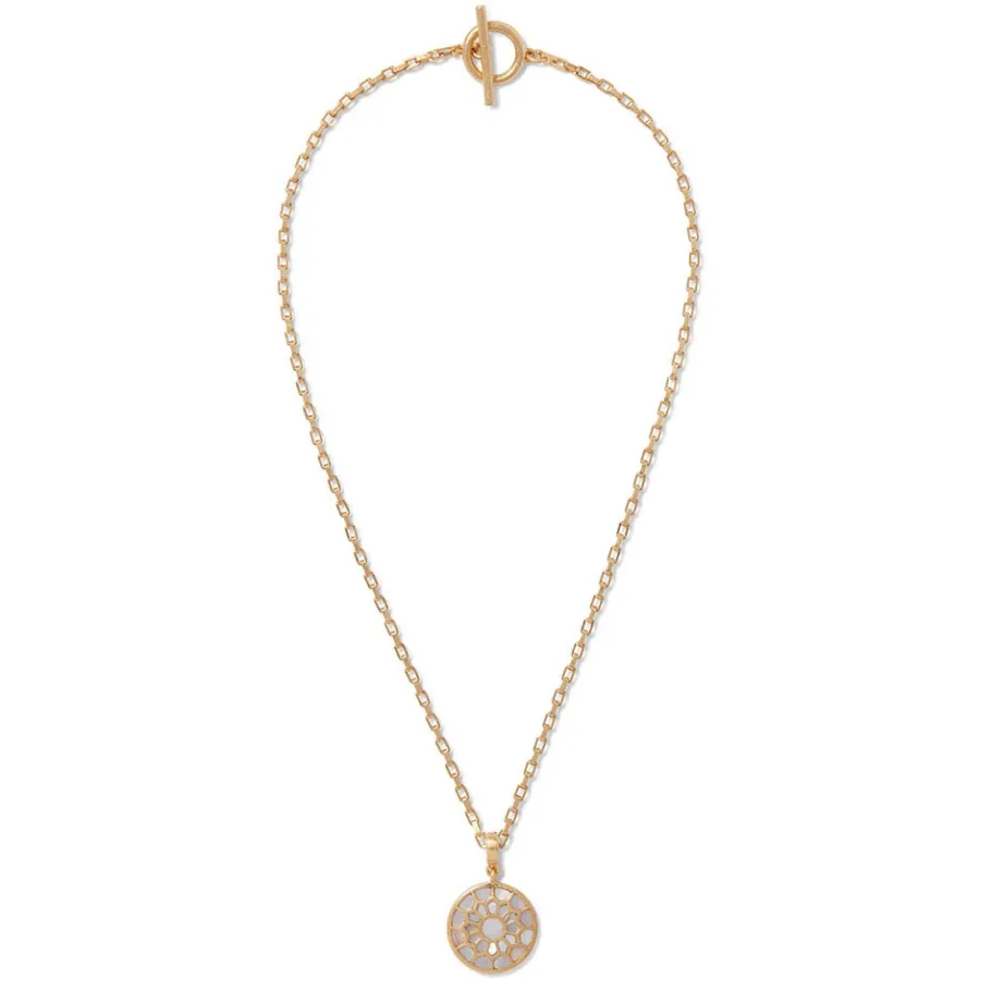 The Met Store Mother-of-Pearl Mosaic T-Bar Pendant Necklace